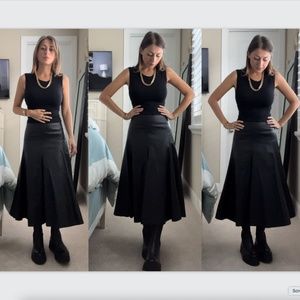 VINTAGE * Genuine Leather Maxi Skirt